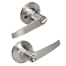 Manija tubular recta función entrada y recámara, níquel satinado, llave estándar, blíster Lock
