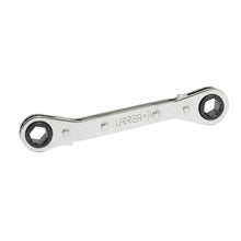 Llave de estrías pulido espejo acodada de matraca métrica, 12 puntas, 15 x 17 mm Urrea