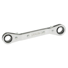 Llave de estrías pulido espejo acodada de matraca en pulgadas, 12 puntas, 5/8" x 3/4" Urrea