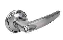 Manija tubular recta función baño, níquel satinado, llave estándar, blíster Lock
