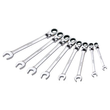 Juego de llaves combinadas pulido espejo flexibles de matraca spline en pulgadas, 9 piezas Urrea