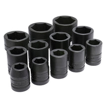 Juego de dados de impacto cuadro de 1", 6 puntas, métricos, 12 piezas Urrea