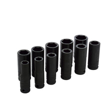 Juego de dados largos de impacto cuadro de 1/2", 6 puntas, en pulgadas, 11 piezas Urrea
