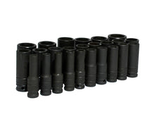 Juego de dados largos de impacto cuadro de 1/2", 6 puntas, métricos, 25 piezas Urrea