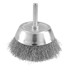 Carda copa ondulada alambre delgado acero inoxidable 1/2" x 0.30 mm con zanco 1/4" Surtek