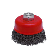 Carda copa ondulada alambre grueso 5" x 0.50 mm con rosca 5/8" Urrea