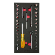 Juego de dados cortos y accesorios cuadro de 1/4" combinados, 31 piezas Urrea