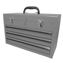 Caja portaherramientas metálica color gris con 3 gavetas 11" x 18" x 9" Surtek