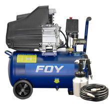 Compresor de aire eléctrico lubricado 25 Lt 1.5 HP 127 V con pistola y manguera Foy