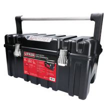 Caja portaherramientas plástica con broches metálicos color negro 21" x 11" x 10"Urrea