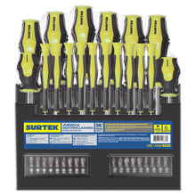 Juego de destornilladores con mango bimaterial en rack combinados, 36 piezas Surtek
