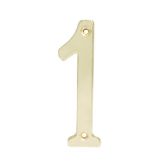Número 1 slim 4" latón brillante Lock