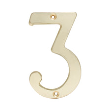 Número 3 slim 4" latón brillante Lock