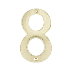 Número 8 slim 4" latón brillante Lock