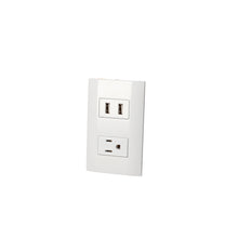 Placa 1 contacto 1 USB doble 1/3, línea Americana, color blanco Surtek