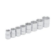 Juego de dados cuadro de 3/8", 6 puntas, en pulgadas en riel, 8 piezas Urrea